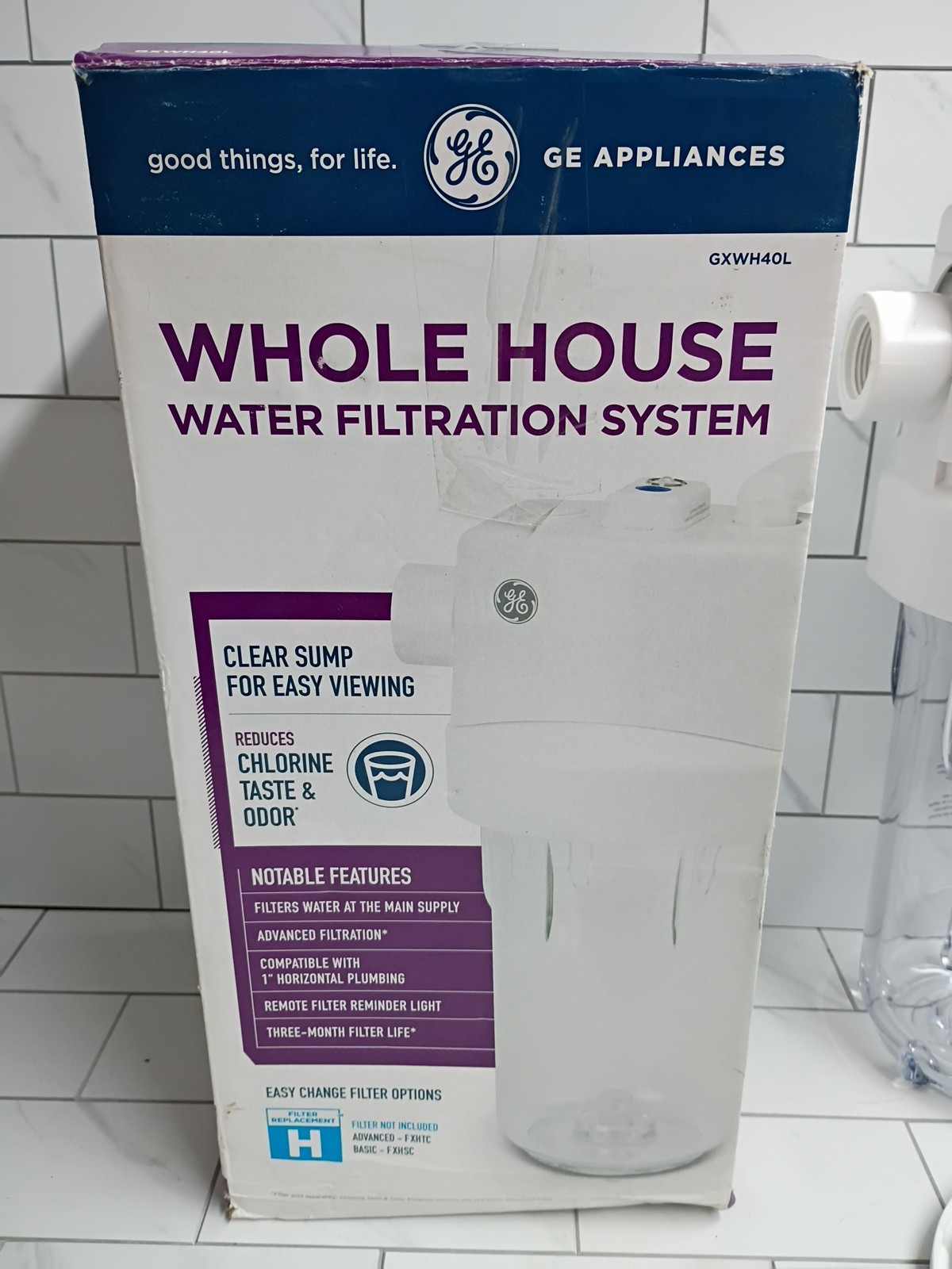GE Whole House Water Filtration System GXWH40L Chlorine&Taste Reduction OPEN BOX