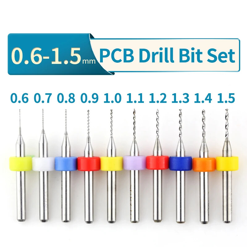 10pcs Carbide Micro Mini CNC Drill Bit Set 0.1-3.0mm for PCB