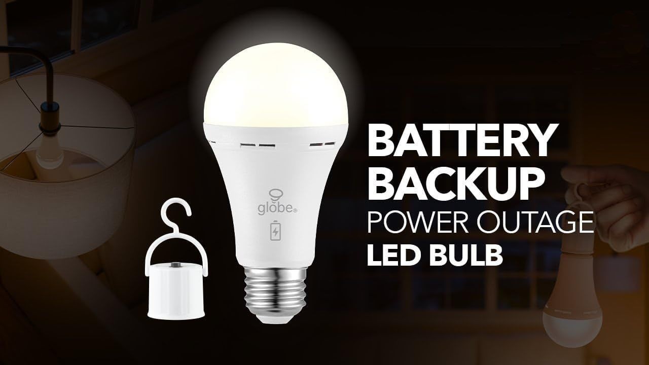 Globe Power Reserve Battery Backup Bulb Power Failure Bulb 6Pk 800lm 60W 10Hrs