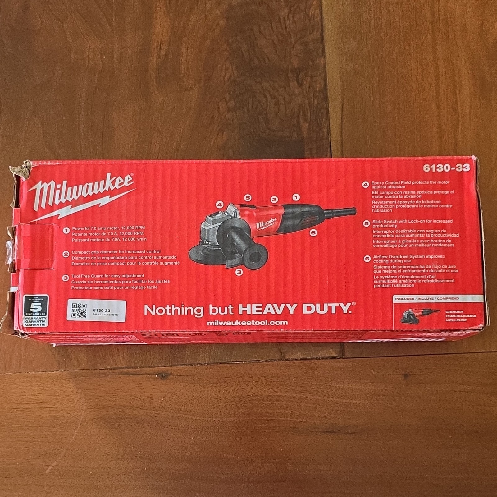 Milwaukee 6130-33 4-1/2in Corded Electric Small Angle Grinder