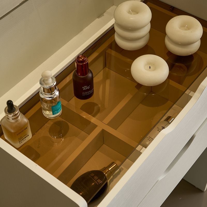 3 – in – 1 Vanity Desk with Mirror And Lights, Small Vanity Desk Set with