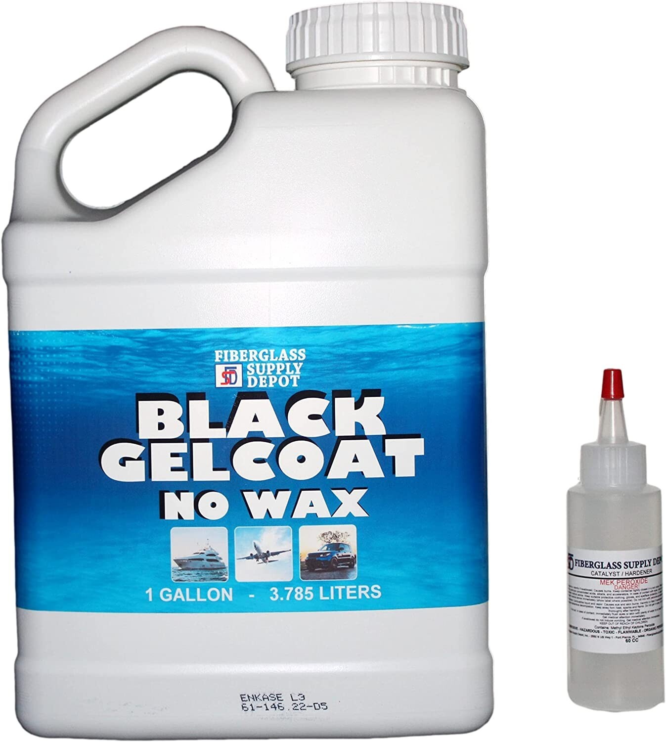 Black Gelcoat no Wax (Gallon) & MEKP (60cc)
