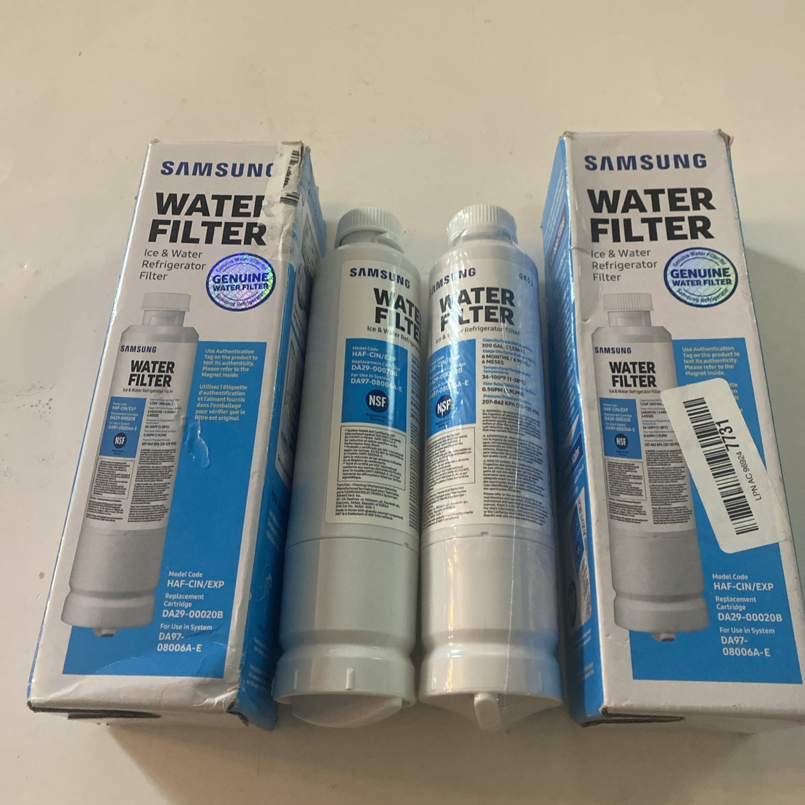 2 Pack Samsung DA29-00020B HAF-CIN/EXP Refrigerator Water Filters READ