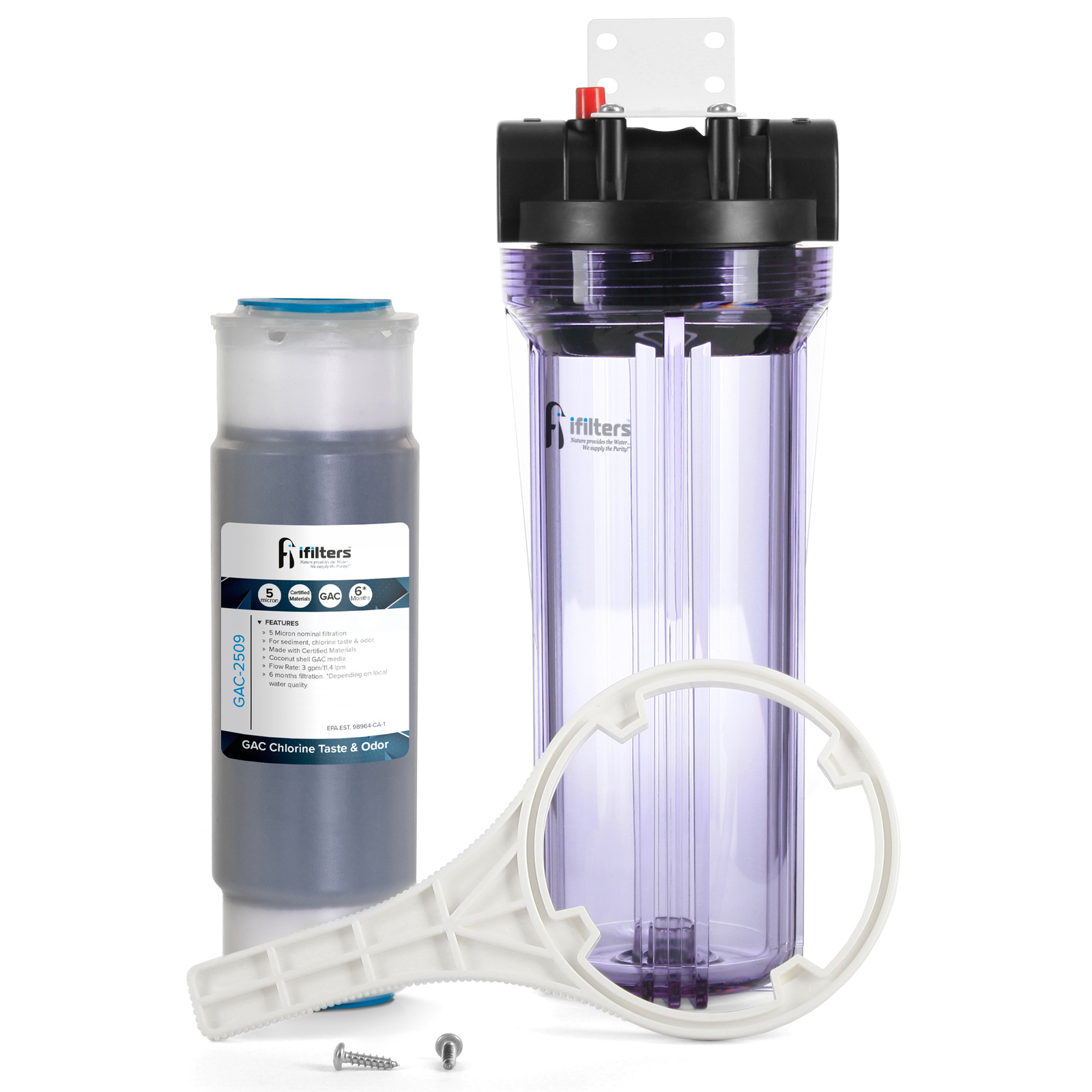 iFilters Whole House GAC Filter System for Sediment, Chlorine Taste & Odor –