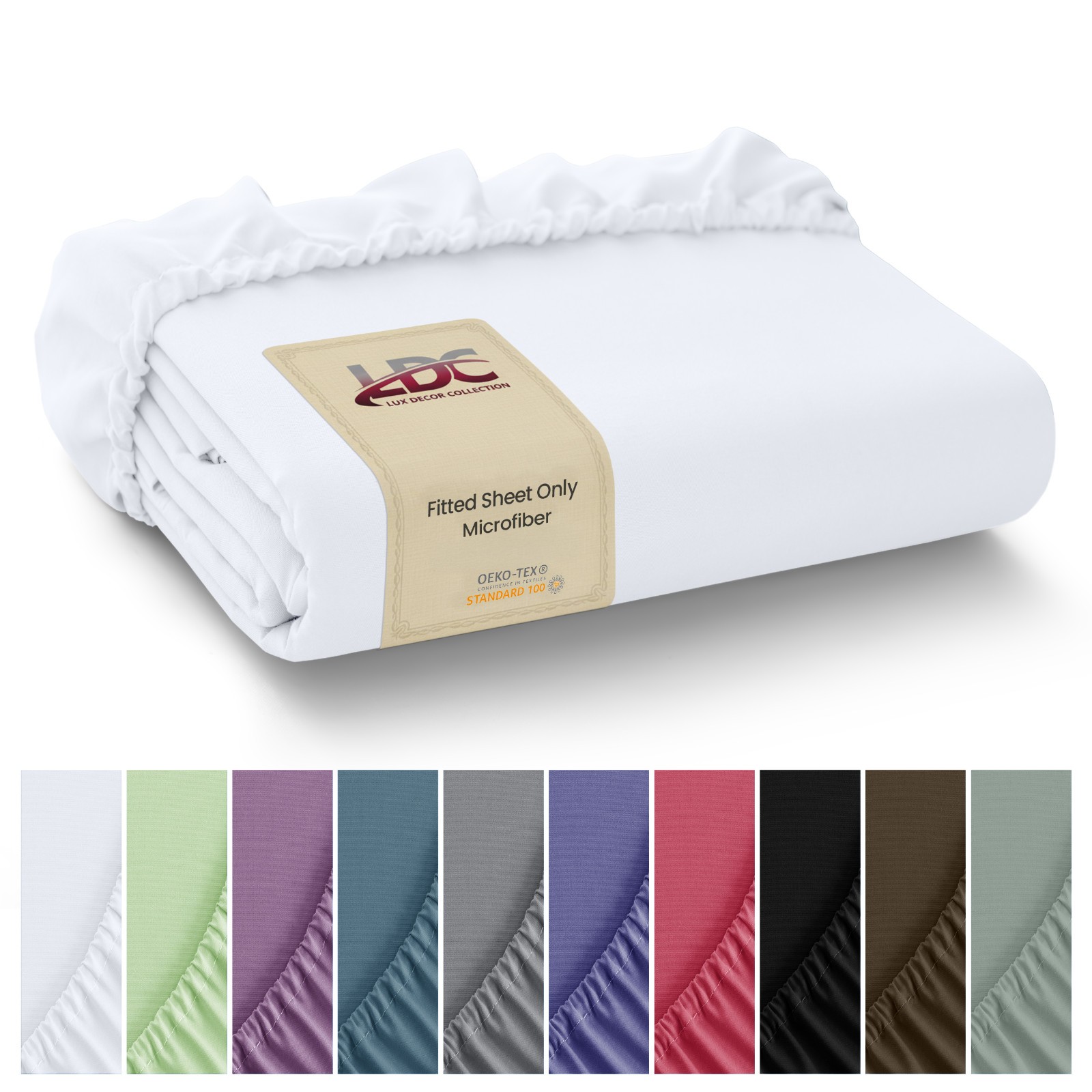 Premium Fitted Sheet Solid Deep Pocket Soft Microfiber Breathable Bottom Sheets