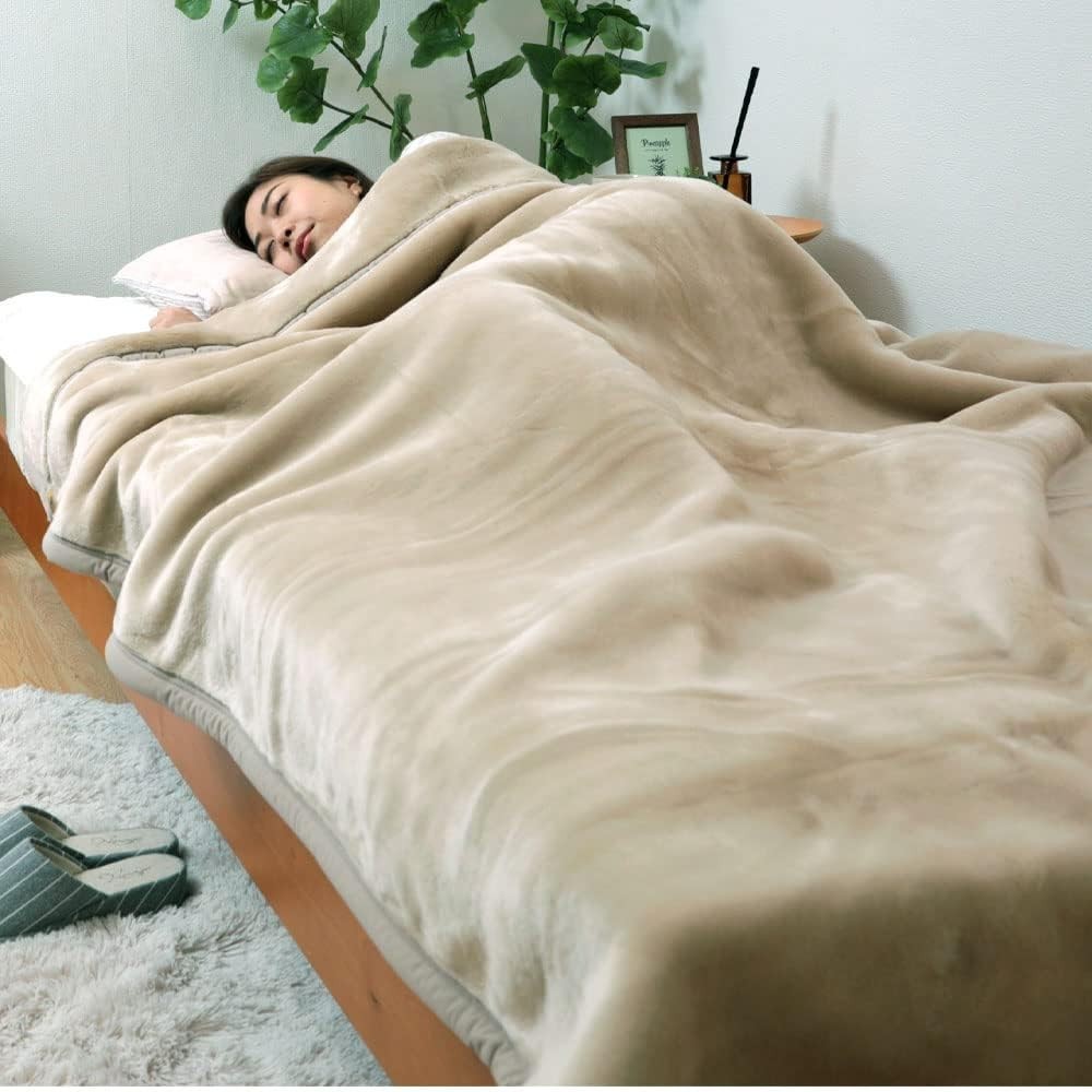 Romance Kosugi Double-Layered Acrylic Blanket Japan Single 140x200cm Beige 2.6kg