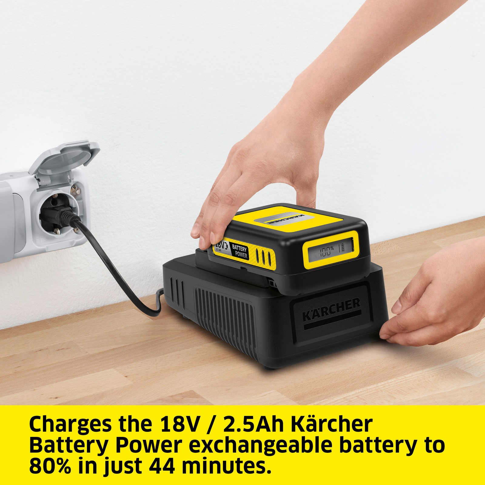 Kärcher Starter Kit, 2.5 Ah Battery/Fast Charger 18V, Real Time LCD Display, NEW