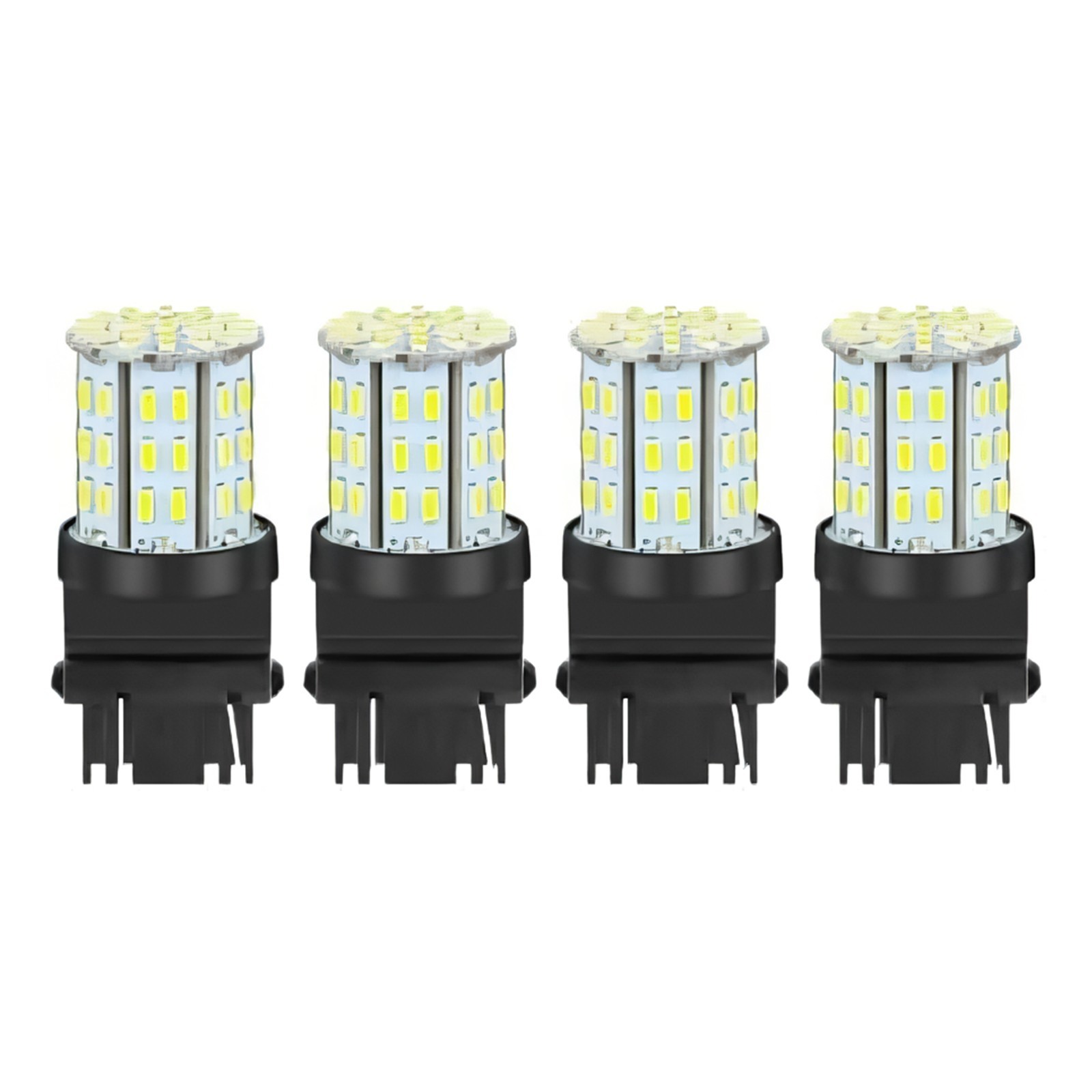 4x 3157 64-SMD LED Bulbs White 6000K for Backup Brake Tail Turn Signal Lights