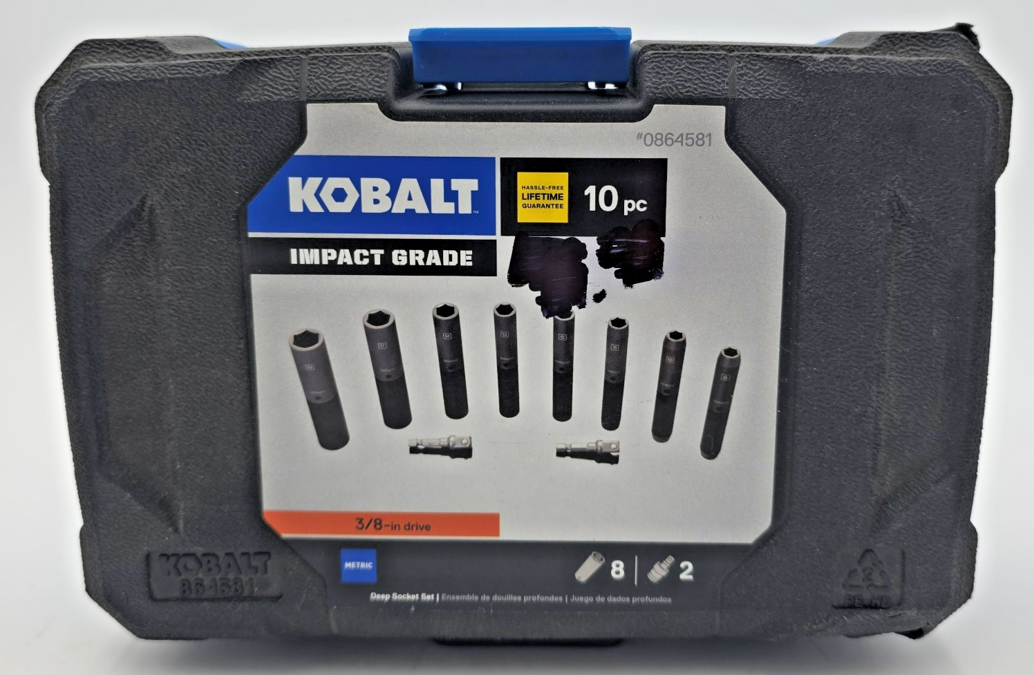 Kobalt 10 Pc Metric Deep Impact Socket Set 3/8″ Drive 6 Point w/ Case NEW