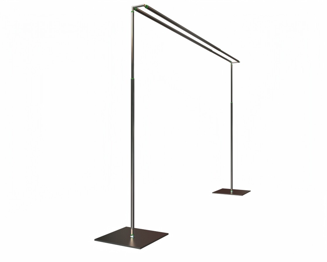 DOUBLE CROSS BAR ADJUSTABLE QUICK BACKDROP KIT 10 FT x 10 FT PIPE WITHOUT DRAPE