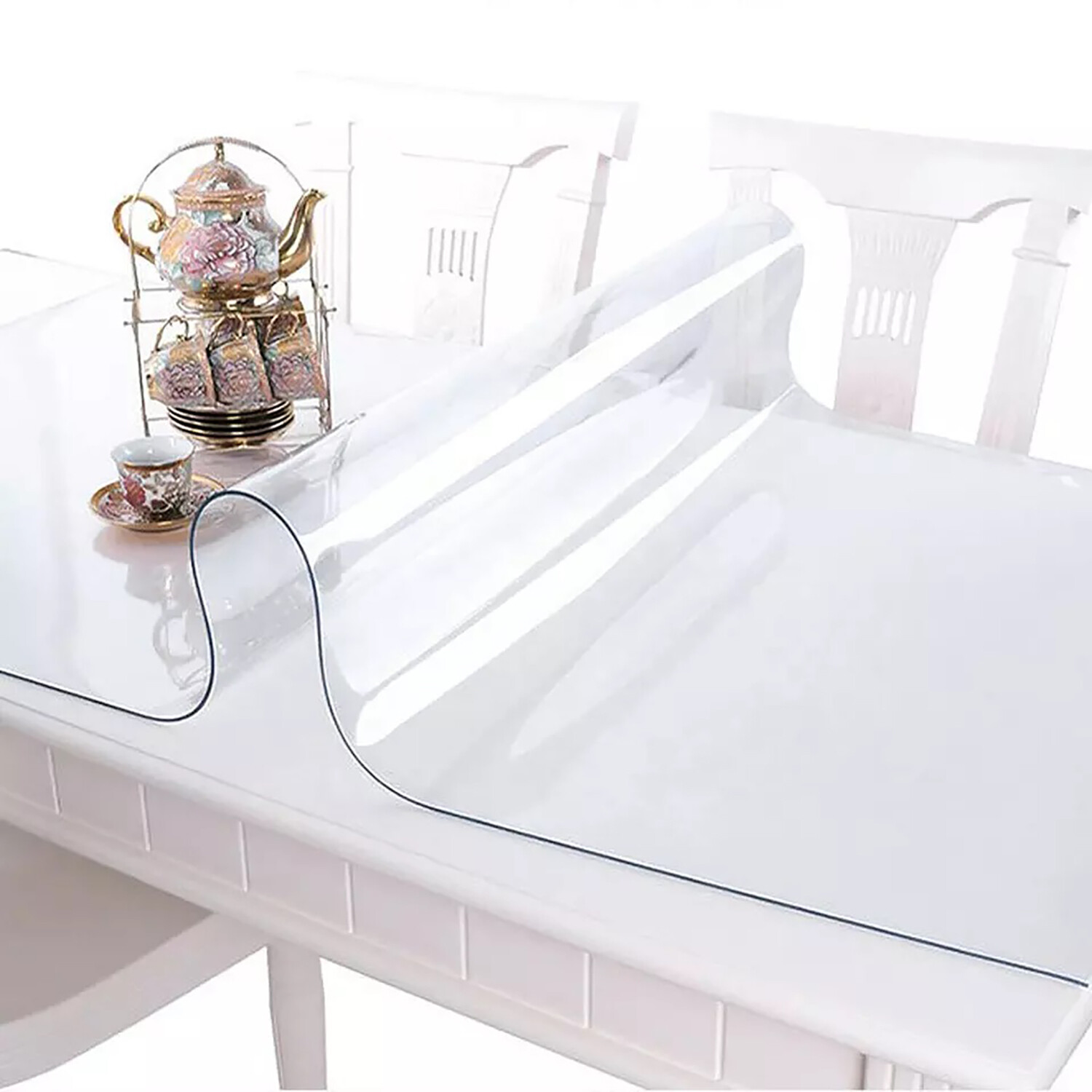 Premium Clear Plastic Vinyl Table Cover Tablecloth Protector – Sold Folded