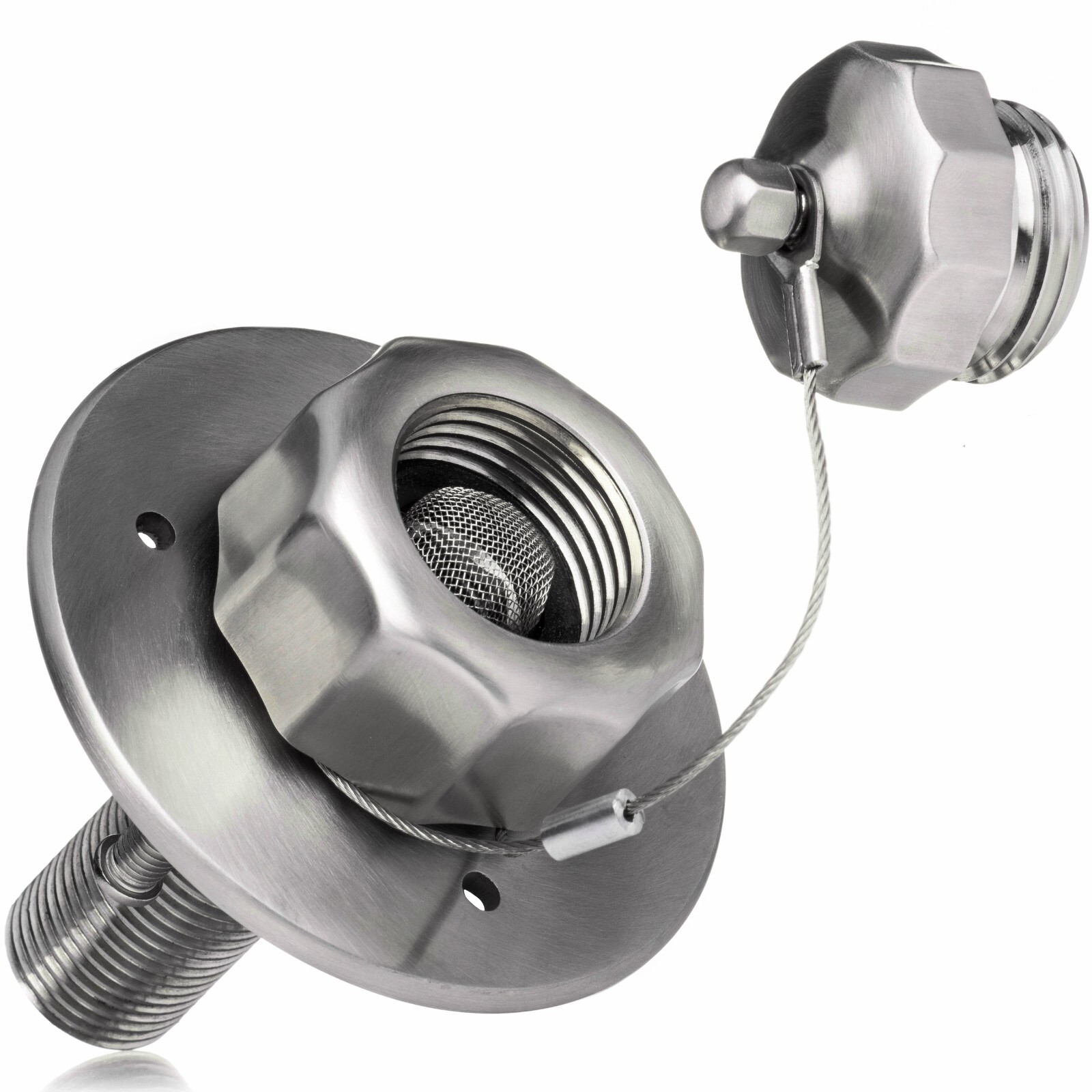 Metal RV City Water Stainless Inlet With Check Valve Flange Hose Connector Fill