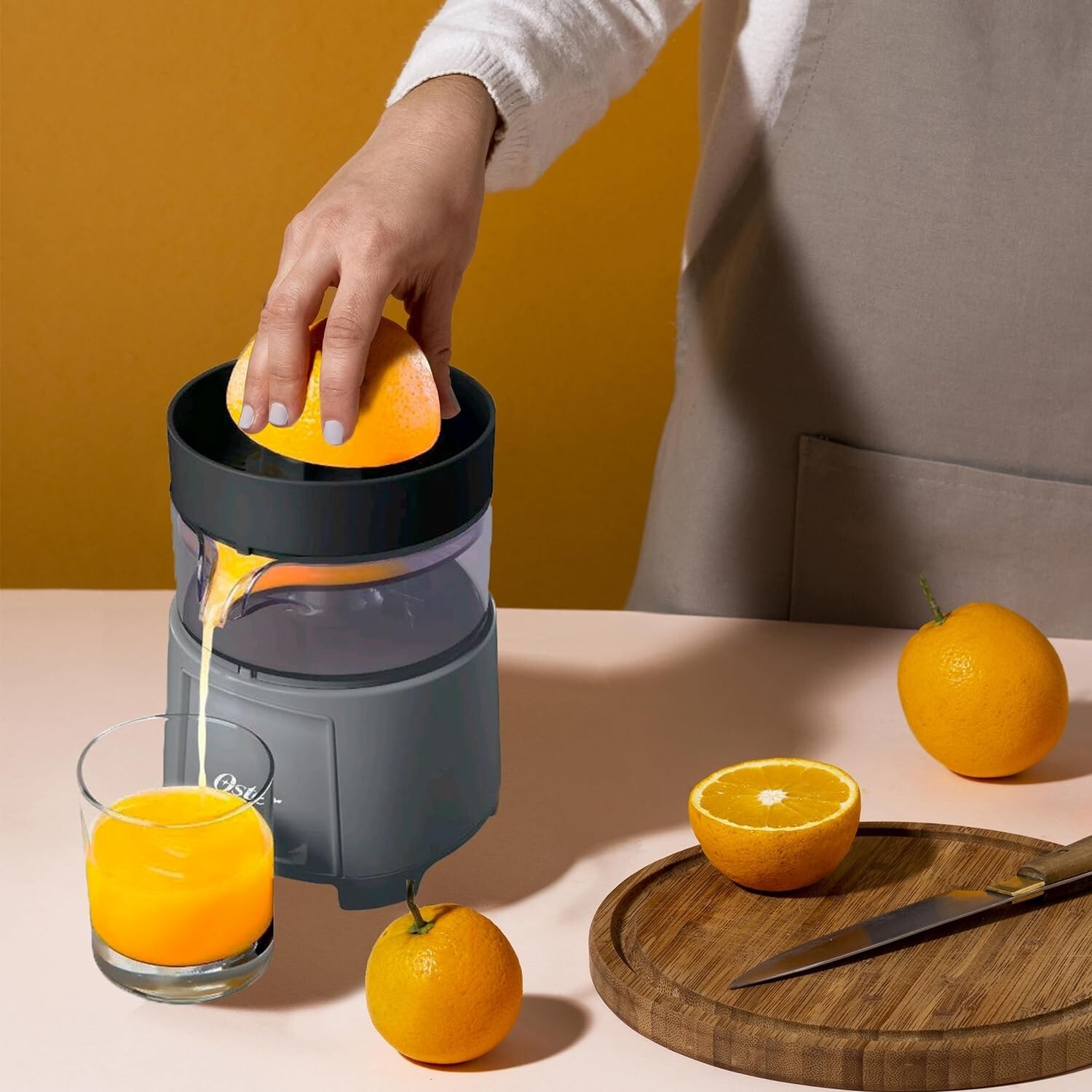 Oster Electric Citrus Juicer, High-Performance Silver 75 Watt Motor Electric