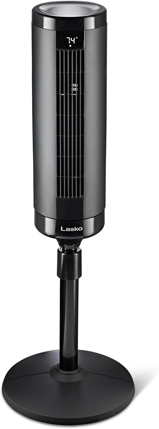 Elevation Adjustable Tower Fan 42”-54”, Pedestal Fan, 31 ft/s Airflow, Quiet …
