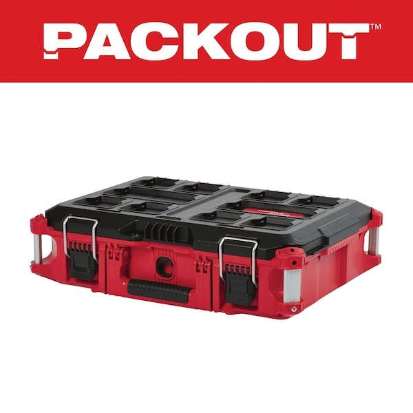 Milwaukee Tool 48-22-8424 Packout Tool Box, Black/Red, 22 In W X 16-1/4 In D X
