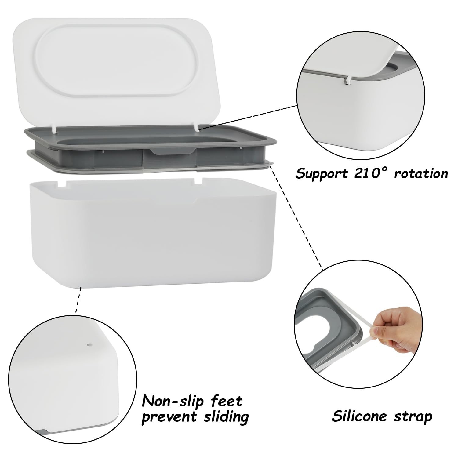 Large Capacity Wet Wipe Dispenser,Reusable Tissue Box,