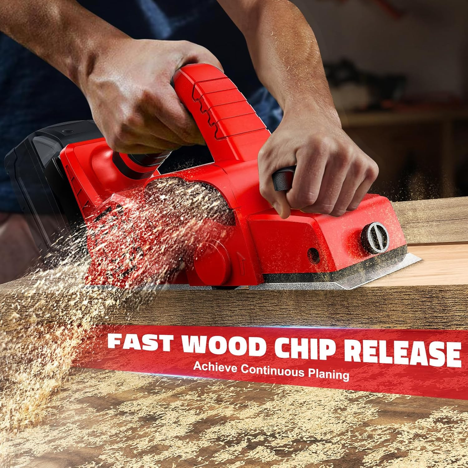 15000 RPM Cordless Handheld Planer Compatible with Milwaukee 18V Battery 3-1/4 I