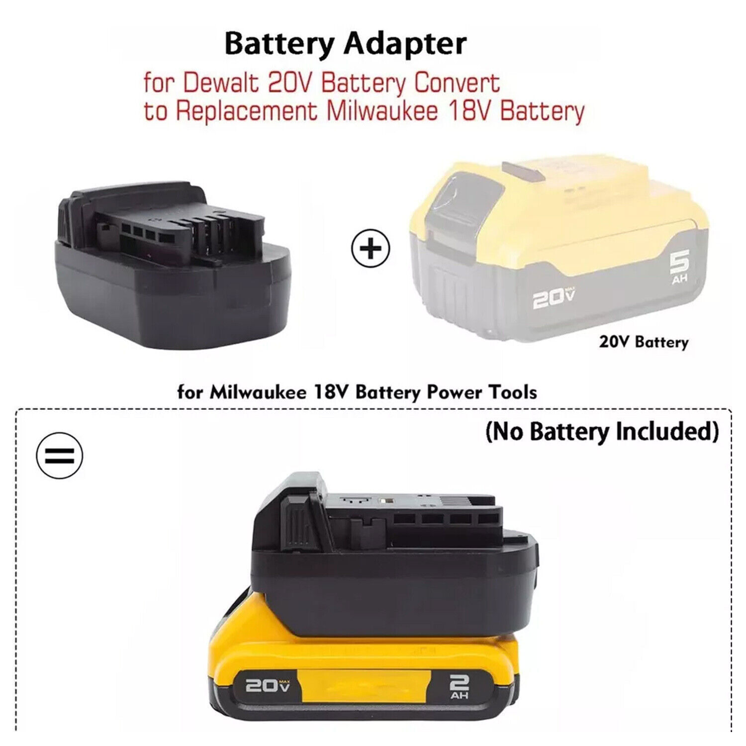 Battery Adapter Converter For Dewalt 20V Max Battery to for Milwaukee 18V Tools