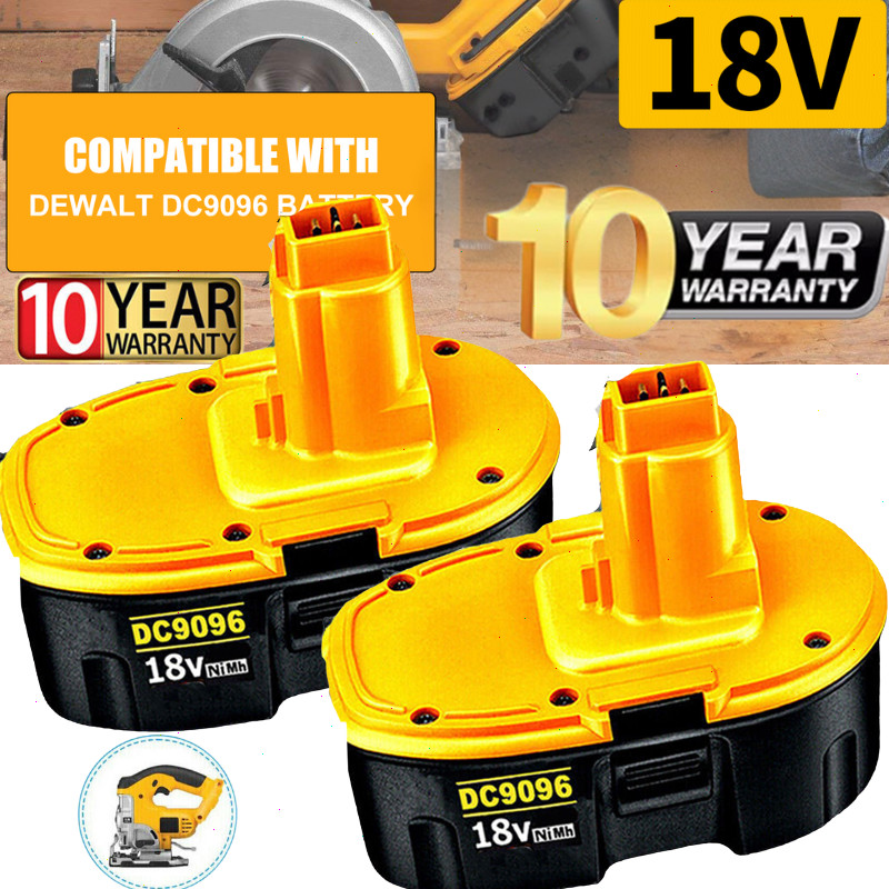 2Pack 18 Volt XRP Battery/ Charger for DeWalt DC9096-2 DC9098 DC9099 DW9096