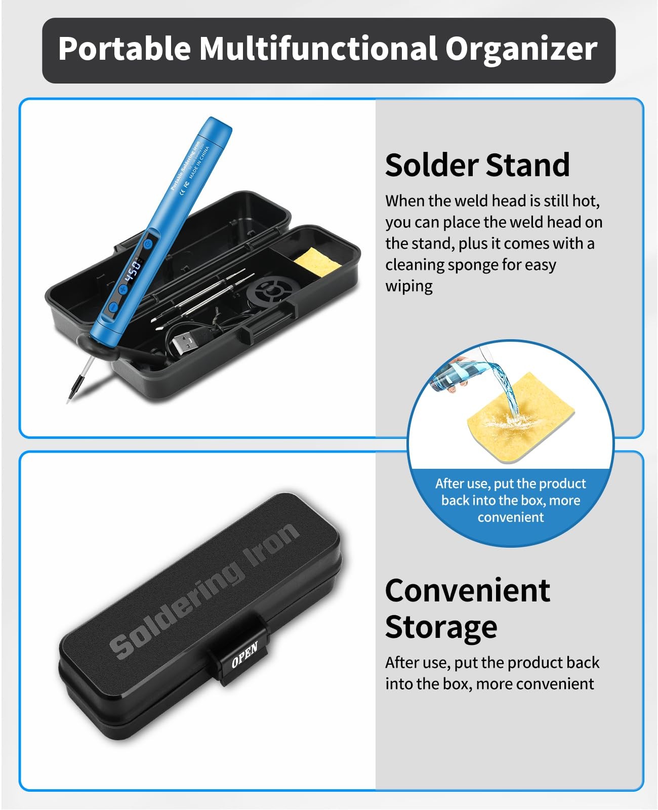 Cordless Soldering Iron Kit – 1100mAh USB Rechargeable Portable Cordless Sold…