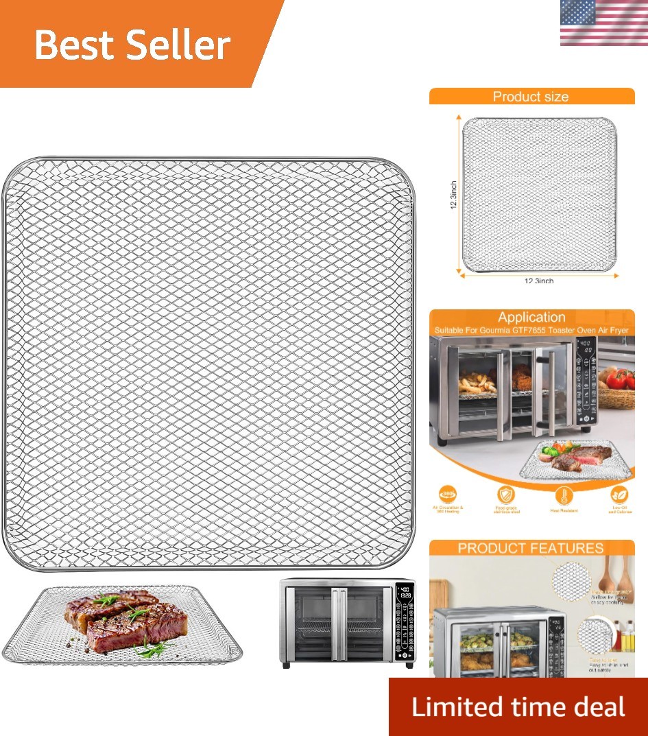 Gourmia Compatible Air Fryer Basket – 12.3” Food Grade Steel, Dishwasher Safe