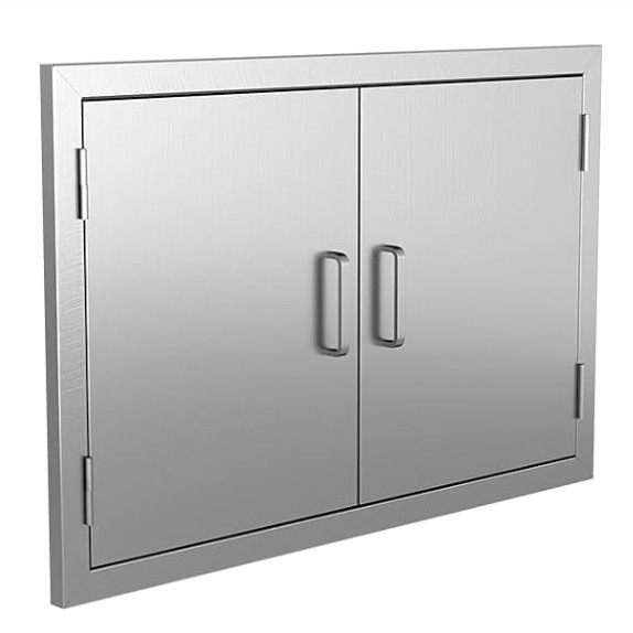 Stainless Steel BBQ Access Double Door 28W x 19H for Outdoor Grilling