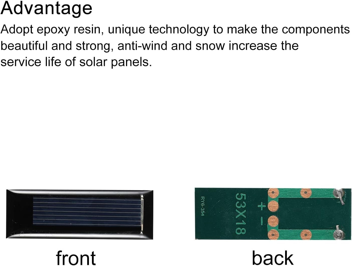 MECCANIXITY Mini Solar Panel Cell 0.5V 160mA 0.08W 53mm x 18mm for DIY Electric