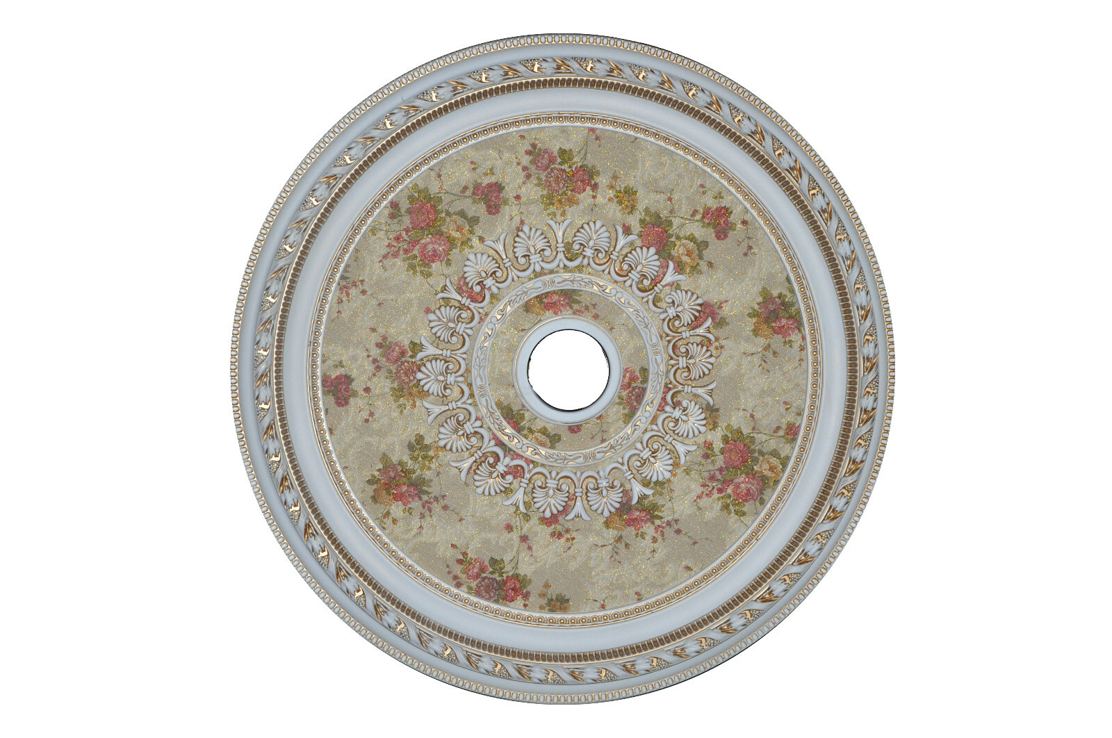 32″ ROUND CHANDELIER CEILING MEDALLION ROSE BOUQUET FOYER DINING ROOM BEDROOM