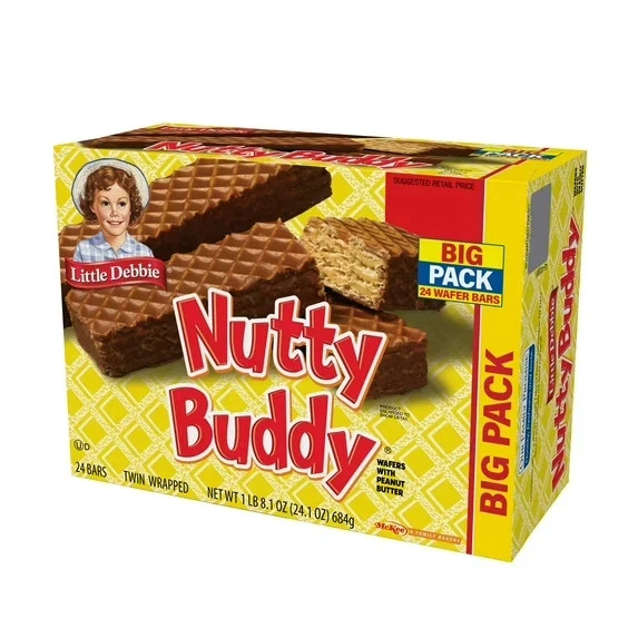 Little Debbie Big Pack Nuddy Buddy Wafer Bars, 24.1 oz (24 count)