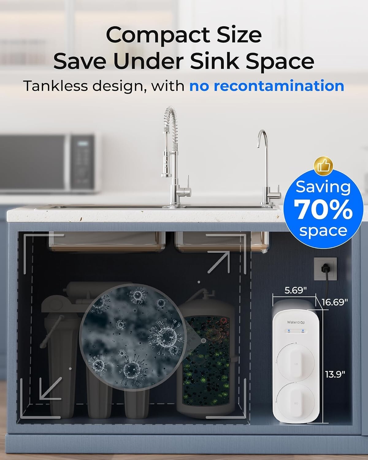 Waterdrop G5P500 Reverse Osmosis Water Filter, NSF/ANSI 372 Certified, 500GPD