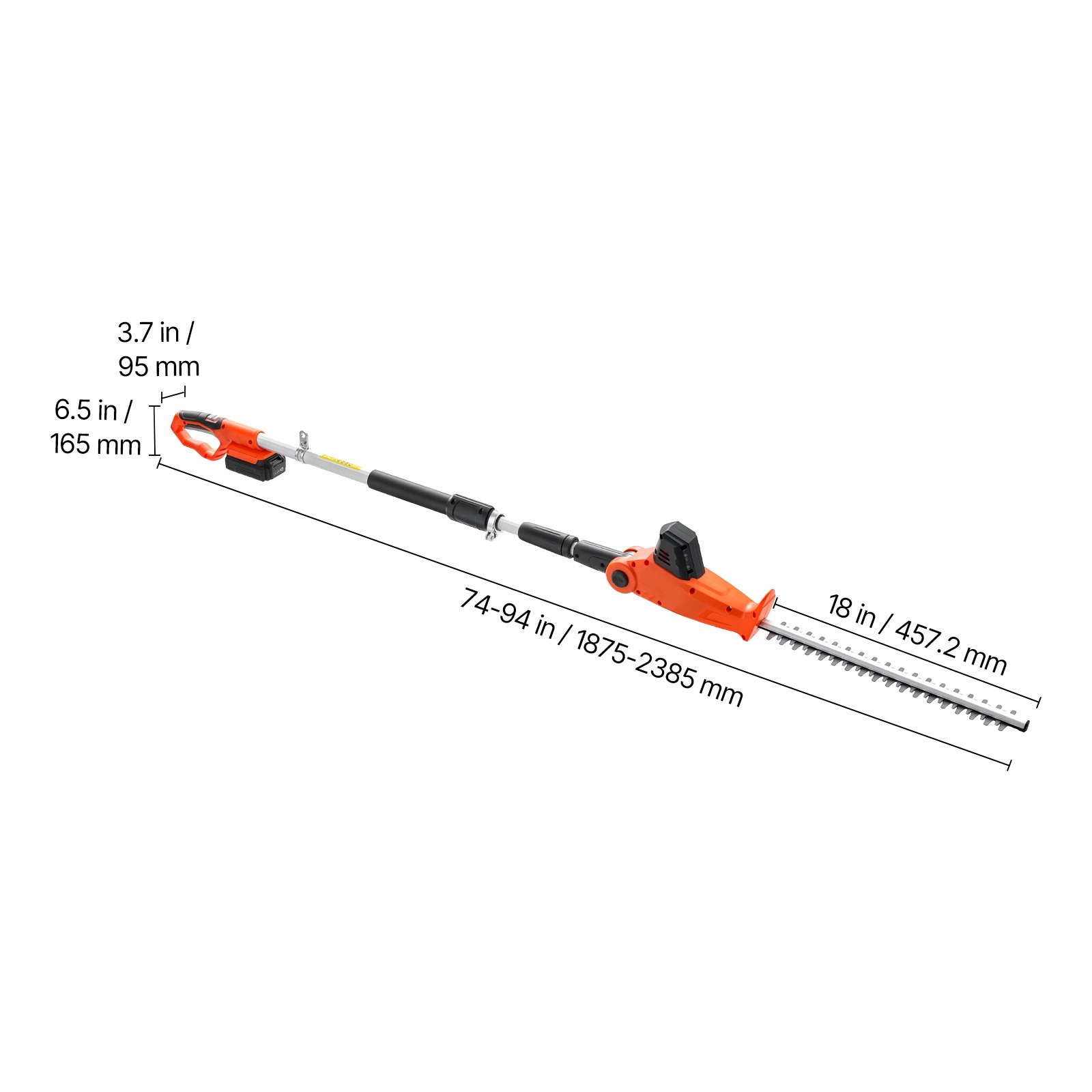 Uimoso Cordless Telescoping Hedge Trimmer 20V with 18-Inch Cutting Blade