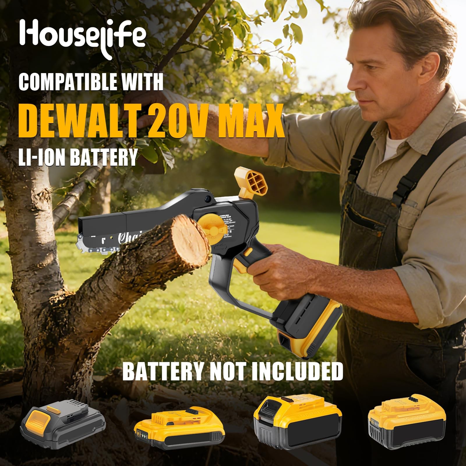 6Inch Mini Chainsaw Compatible with DeWalt 20V Battery