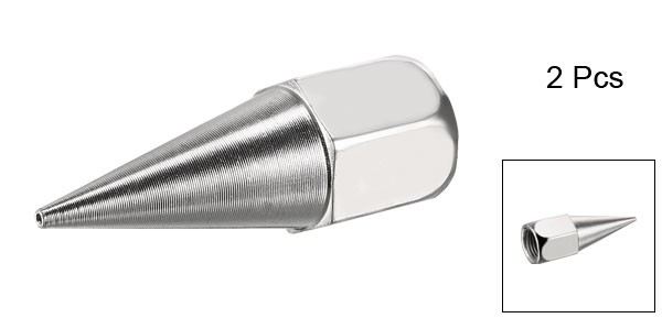 2X G1/8 Grease Fitting Standard Grease Sharp Type Nozzle Silver Tone