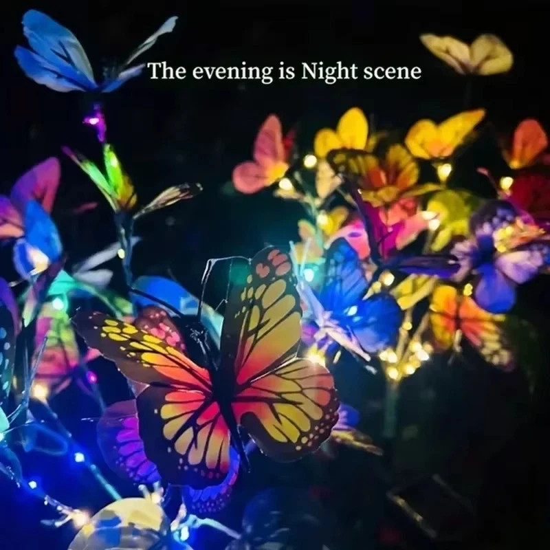 Butterfly Solar Stake Lights Outdoor Garden landscape Lamp Decor Waterproof