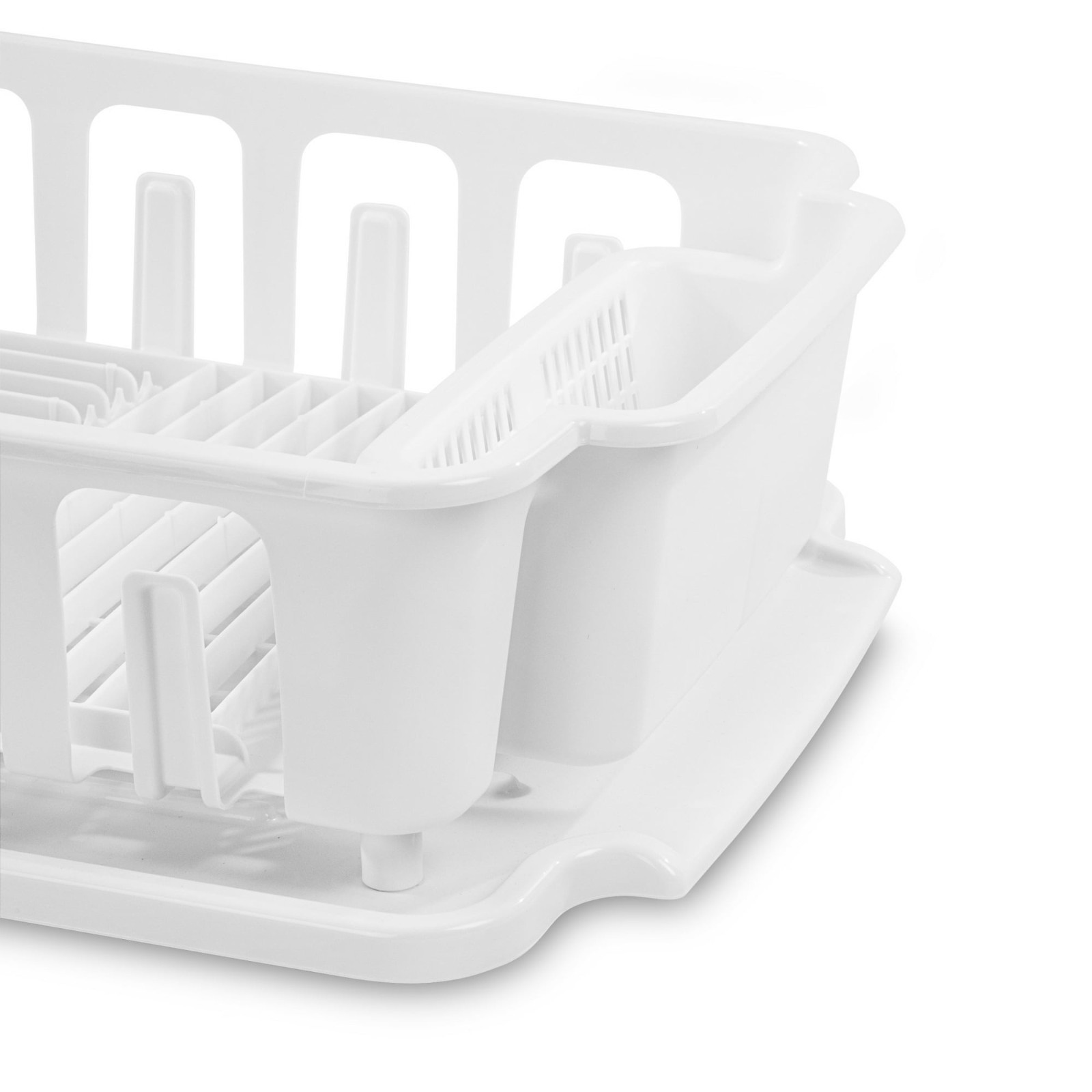 2-Piece Large Sink Set Dish Rack Drainer, White (18 L X 13 3/4″ W X 5 1/2″ H), 3