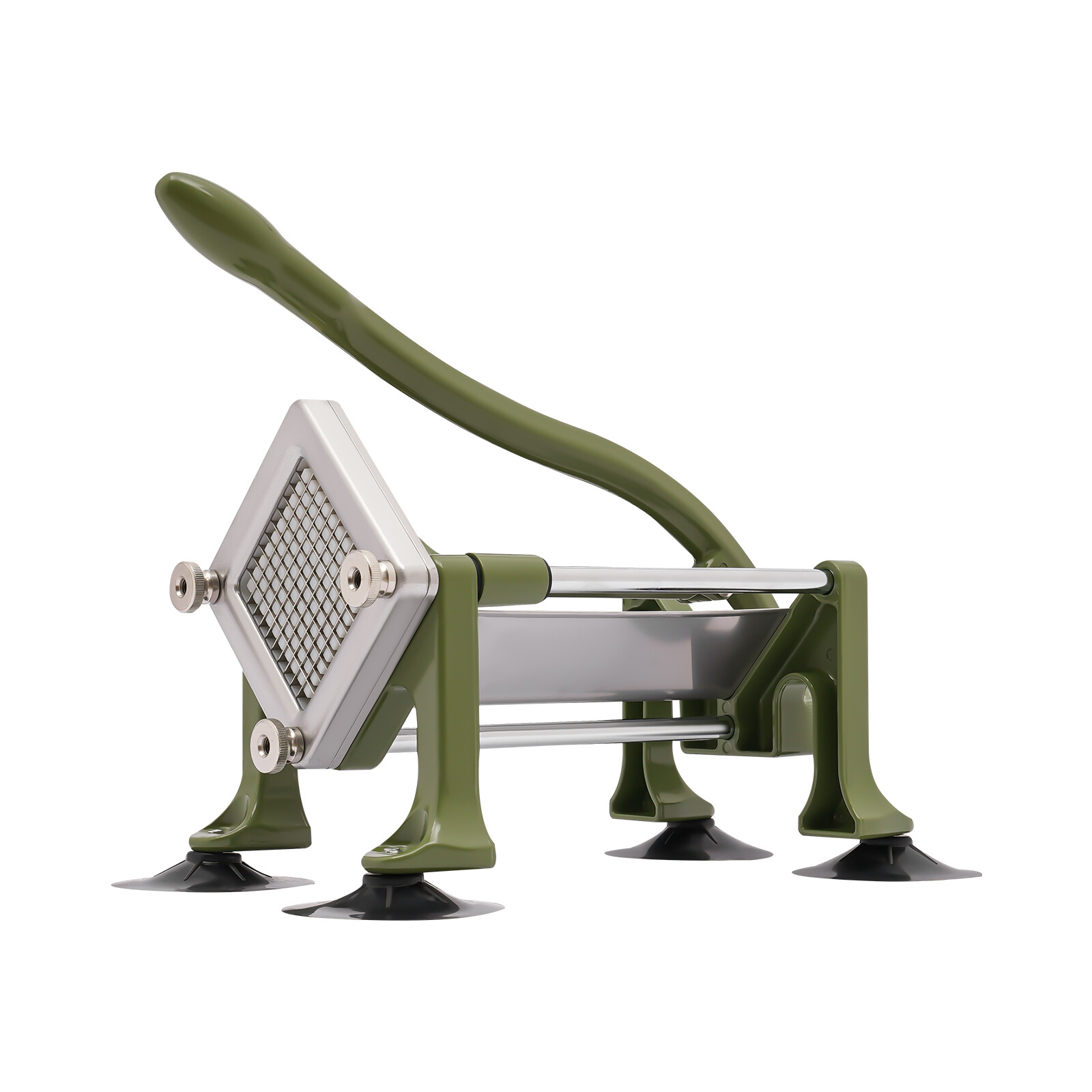 Green 14.2*8.7*13.3in SS& Plastic Manual French Fry Cutter With 1/4in Blade