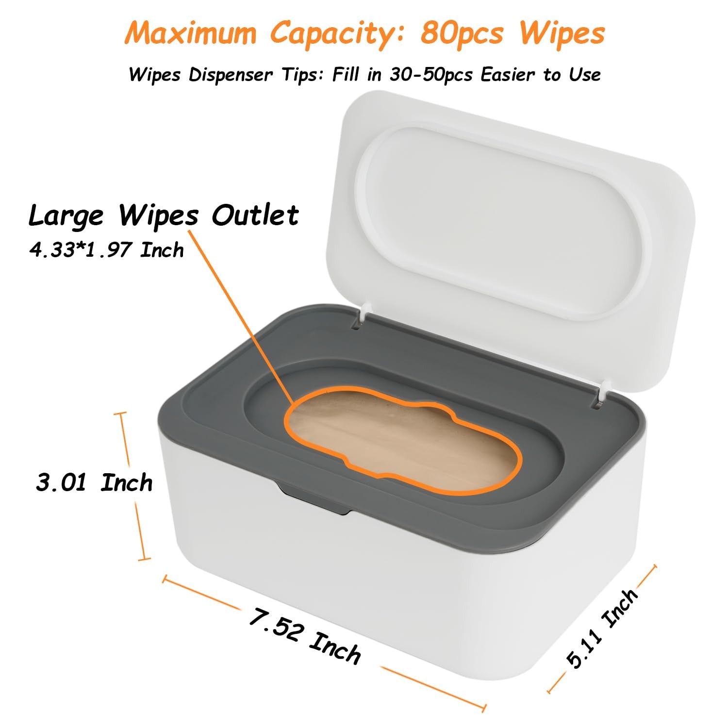 Large Capacity Wet Wipe Dispenser,Reusable Tissue Box,