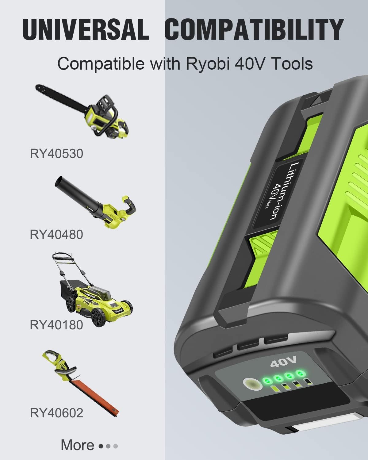 For Ryobi 40V Max 8Ah Battery OP4050 OP40261 OP40601 OP40401 Battery/Charger