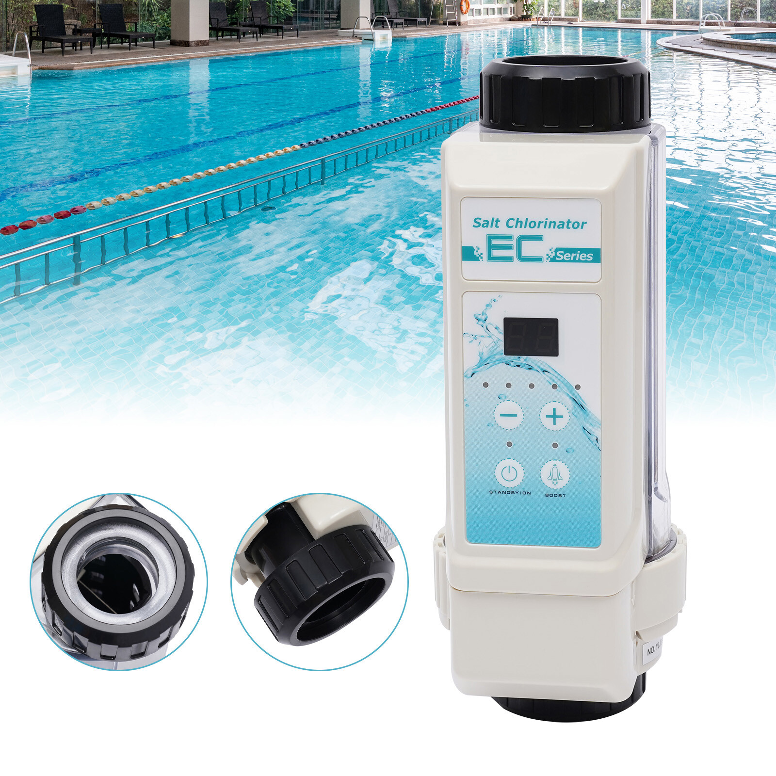 120W Salt Water Chlorine Generator LED Electrolytic Salt Disinfection Machine US