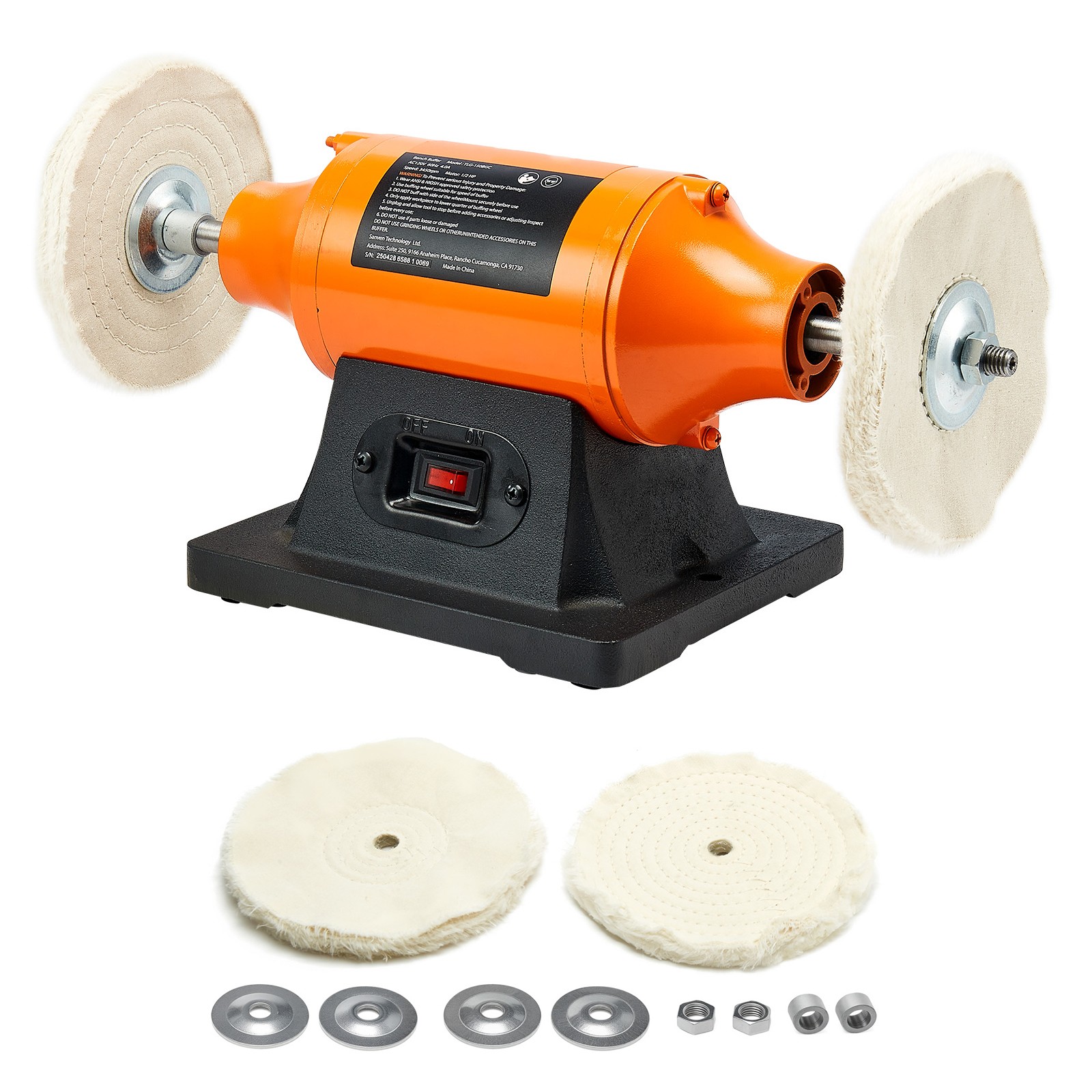 8″ Bench Buffer Polisher 3/4 HP 3450RPM for Metal Jewelry Wood Polishing