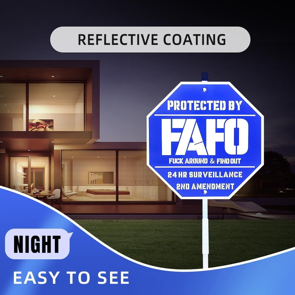 FAFO Security Sign, Funk around and Find Out Sign,Home Security Signs Yard, Funn