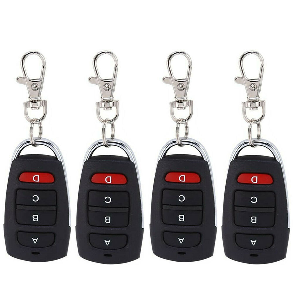 4PC Universal 433mhz Electric Garage Door Cloning Remote Control Key Fob Opener-
