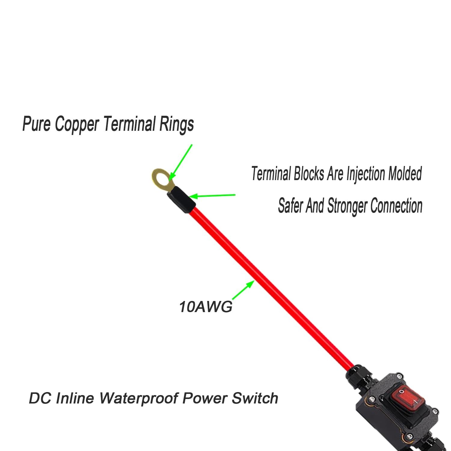 25A Dual Side DPST Inline Switch – Compact Waterproof Power Control for Vehicles
