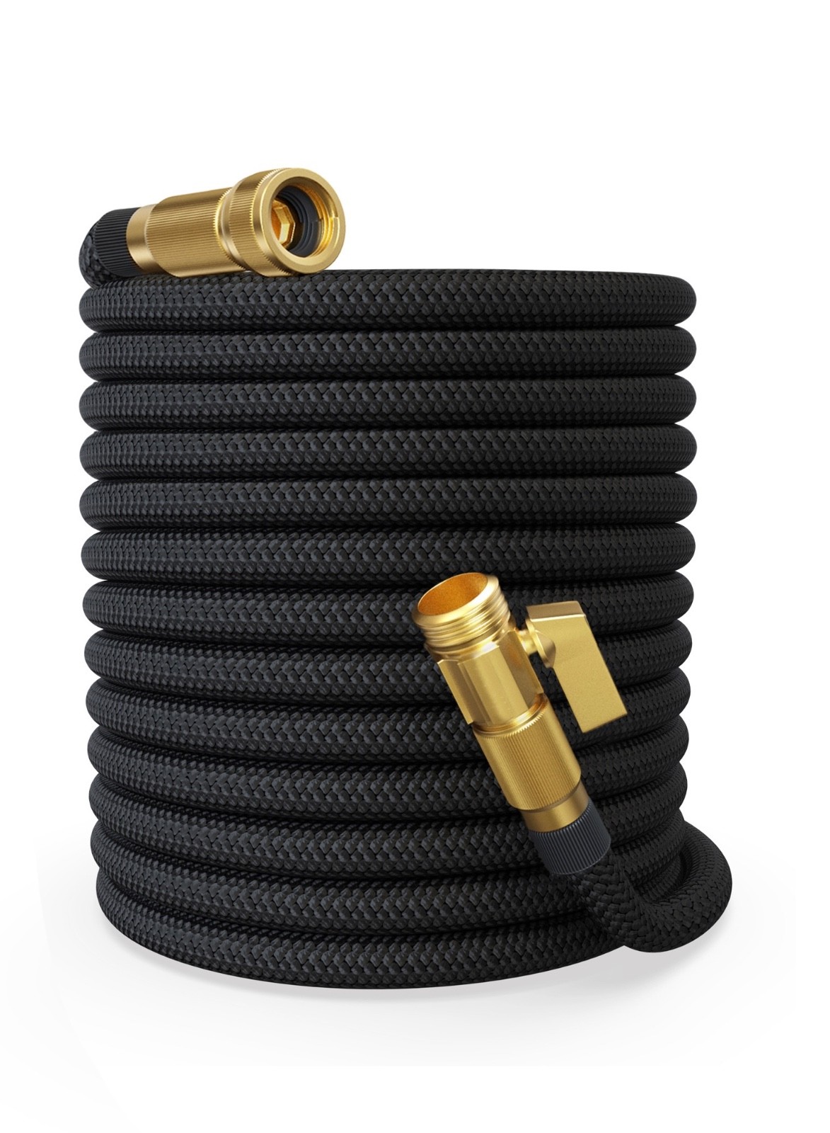 150FT Expandable Garden Hose Heavy Duty Brass Fittings Shut Off Valve