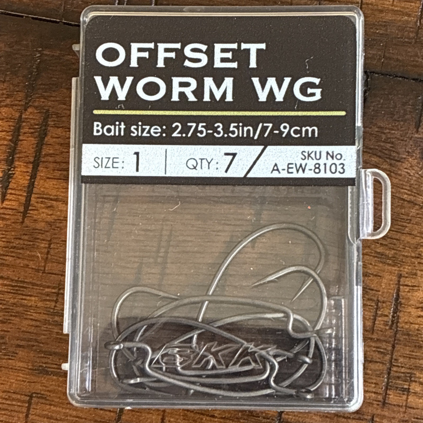(Lot of 5) Packs BKK Offset Worm Wide Gap/WG -HD Hooks #1-2/0 – 35 total