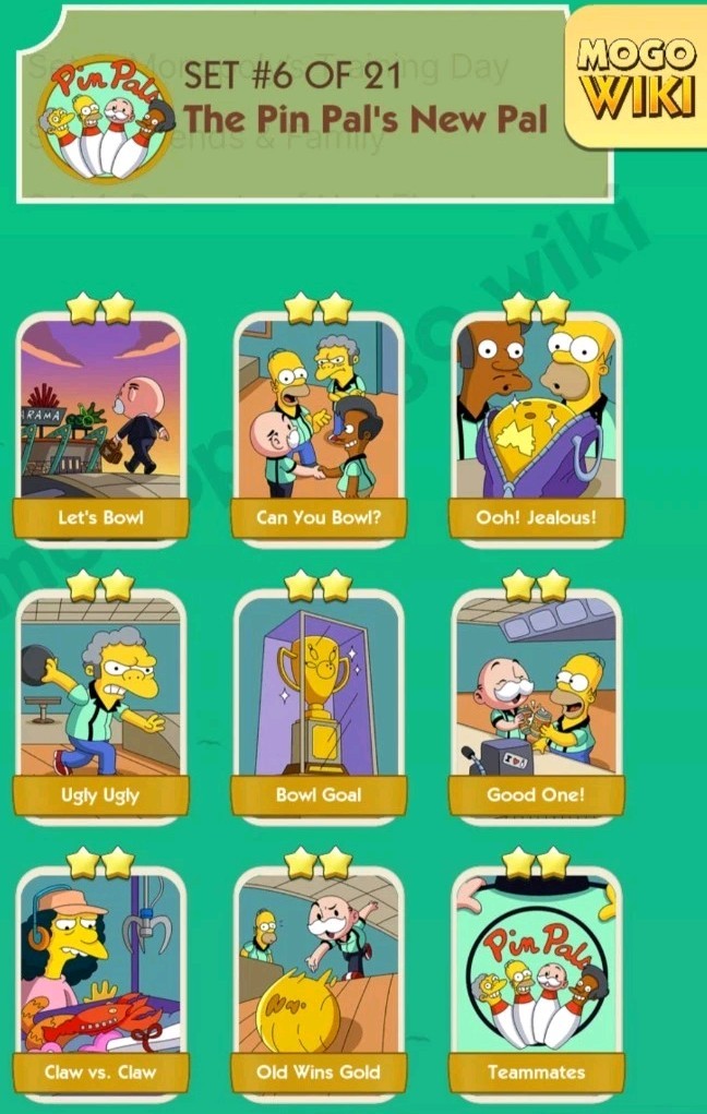 Mono..ly Sticker Go All 1-2-3-4-5-6 Star Very Low price(0.99) The Simpsons Album