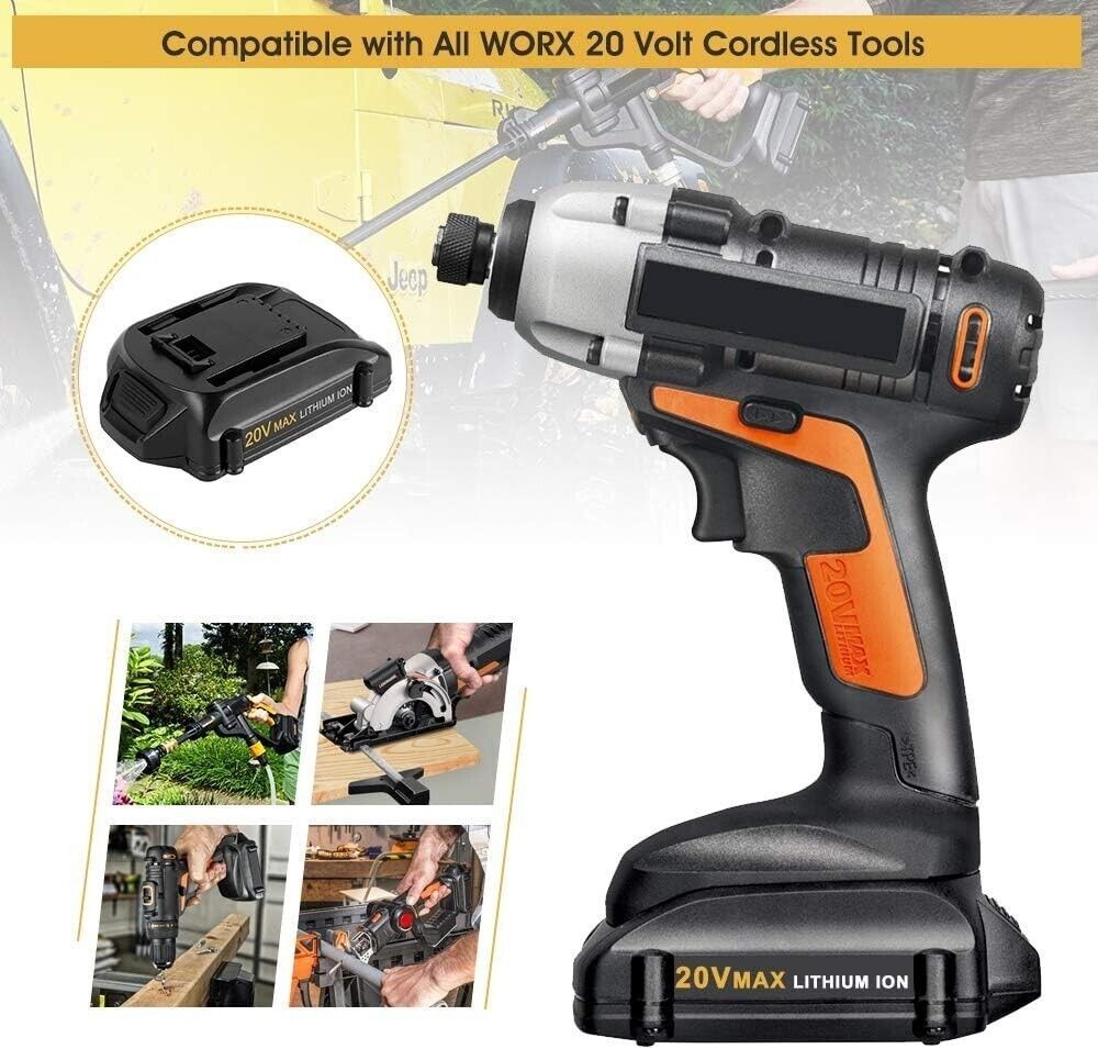 2pack For WORX 20V MAX Extend Lithium Battery 20 Volt WA3520 WA3525 WA3575 WG155