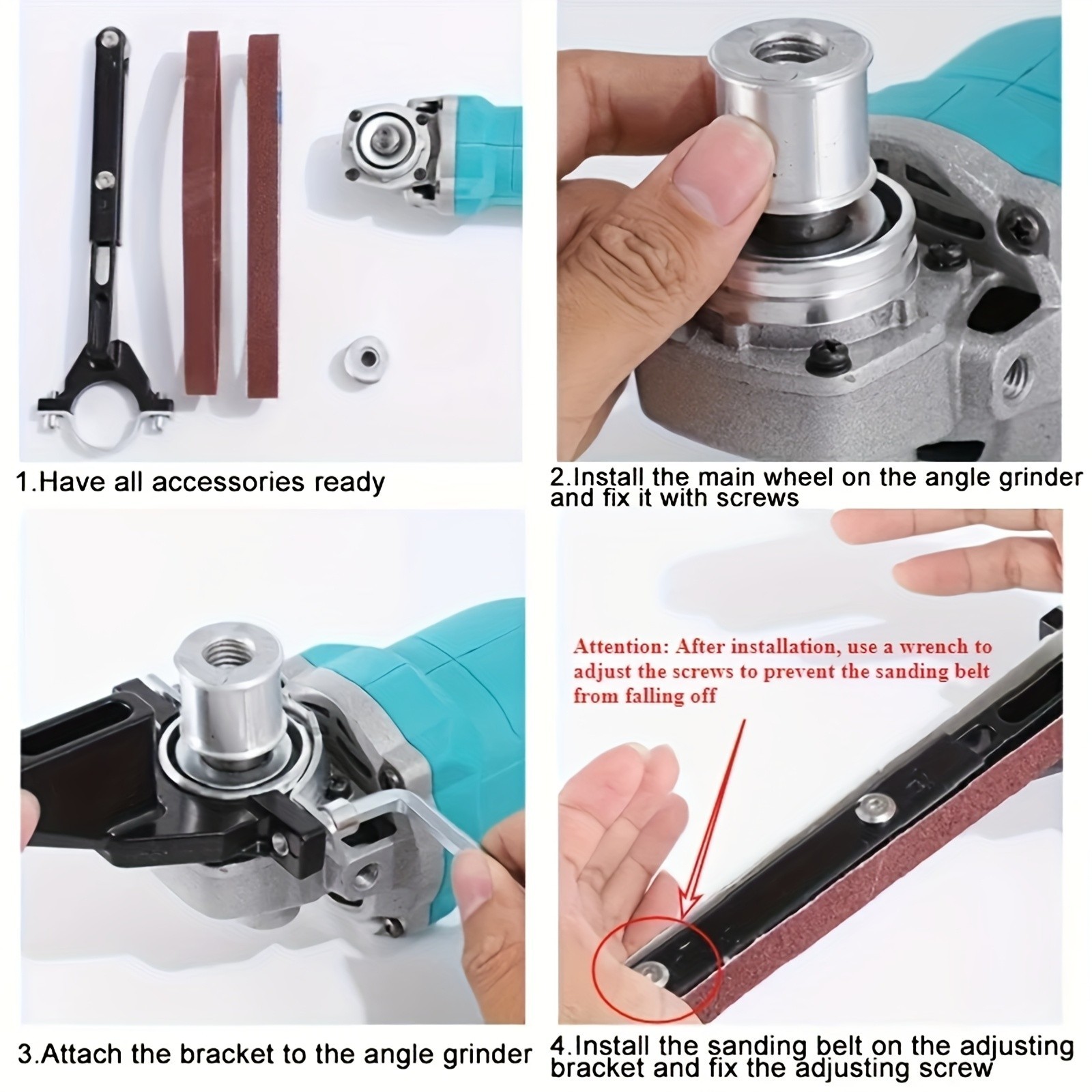Angle Grinder to Belt Sander Adapter – For Metal/Wood Sanding & Rust Removal