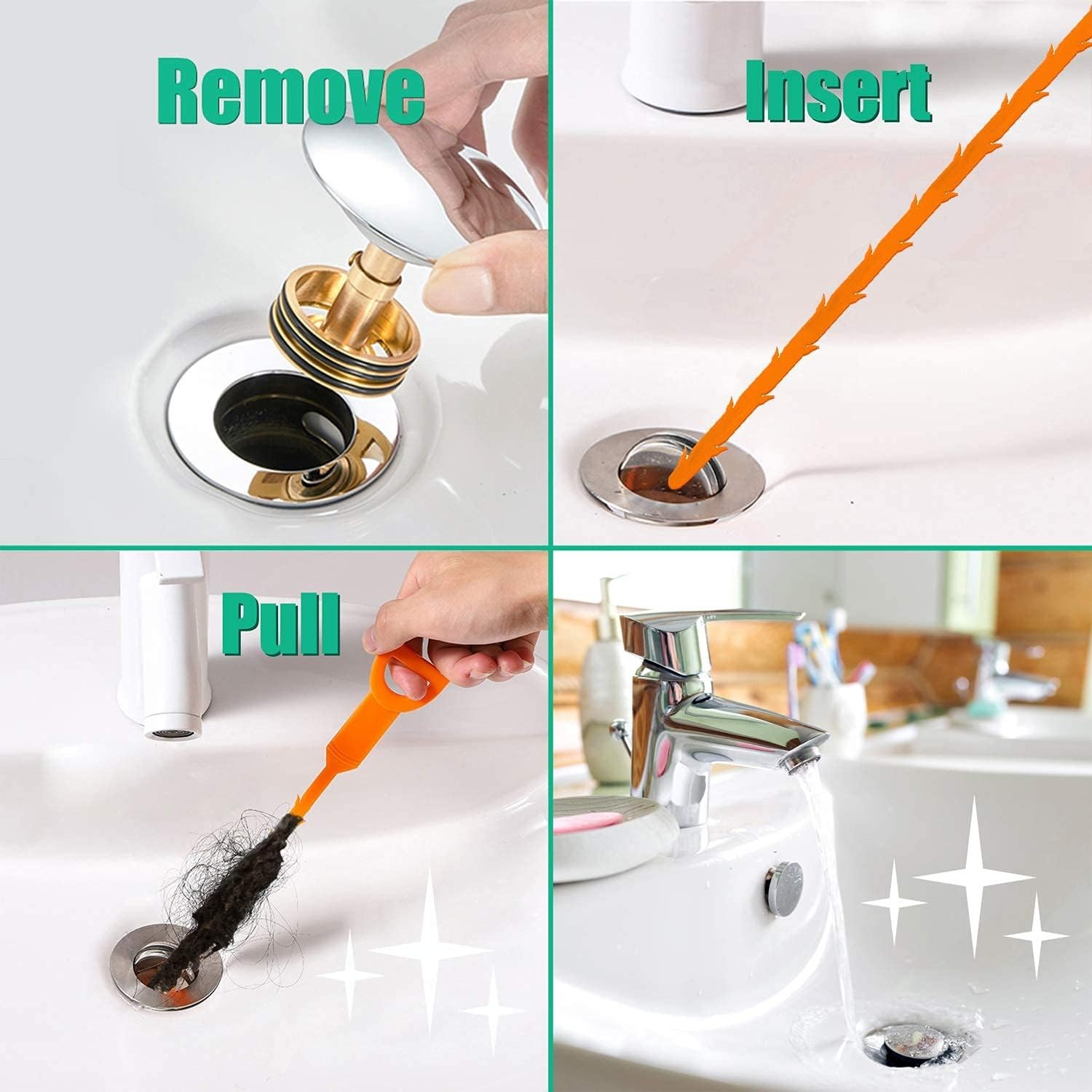 Drain Hair Catcher 20 Inch Drain Snake Shower Drain Hair Trap Clog Remover Lot