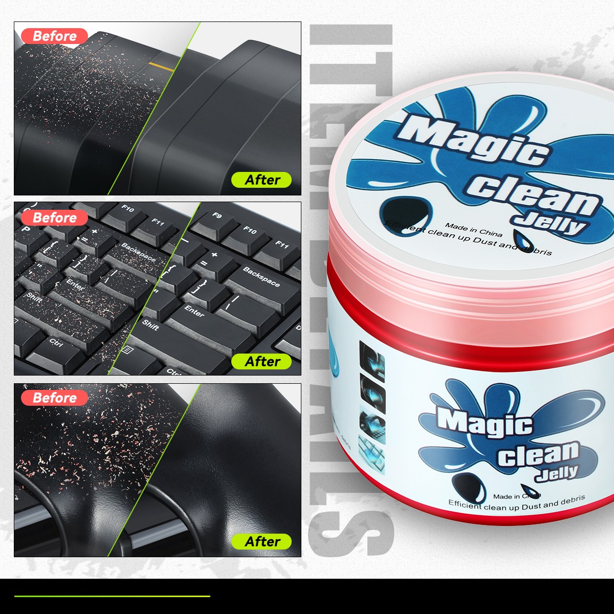 DNA Motoring 3x Universal Keyboard Dust Sticky Cleaning Gel Jelly Blue+Red+Green
